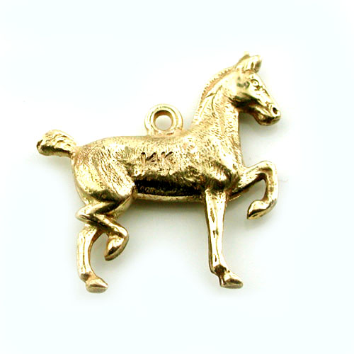 Prancing Show Horse 14K Gold  Charm