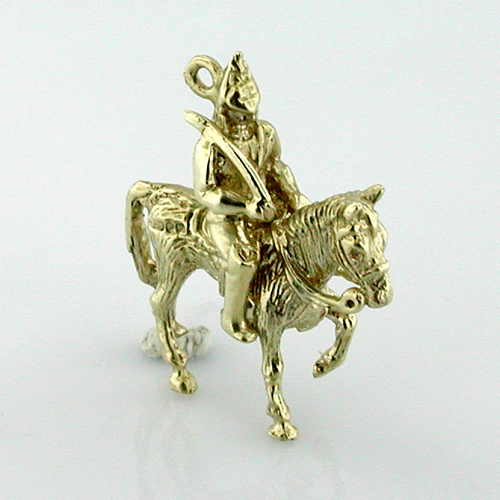 Royal Queen Cavalry Horse Guard 14k Gold Charm