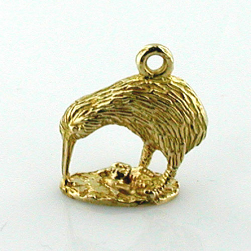 Kiwi Bird 14k Gold Charm - New Zealand