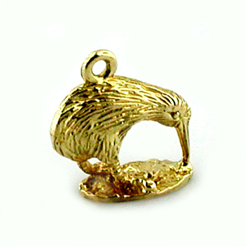 Kiwi Bird 14k Gold Charm - New Zealand