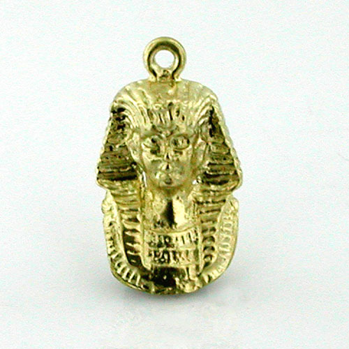 King Tut Pharaoh 14k Gold Charm - Egypt