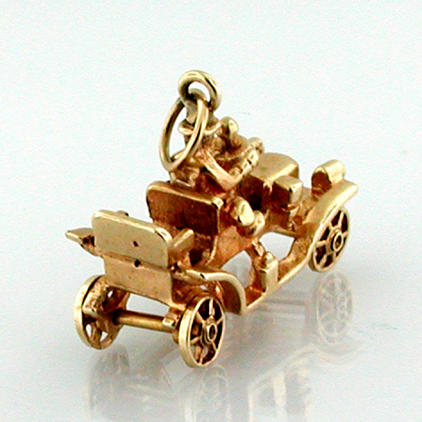 14k Gold Ford Model T Antique Car Vintage Movable Charm