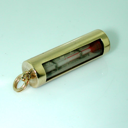  Unique Vintage 14K Gold Working Thermometer Charm Pendant