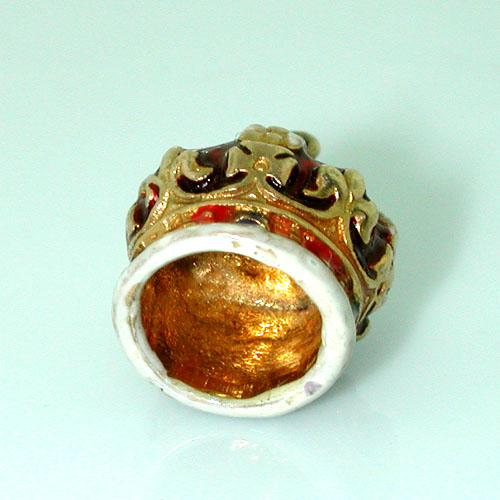Enameled Royal Crown Vintage 14k Gold Charm