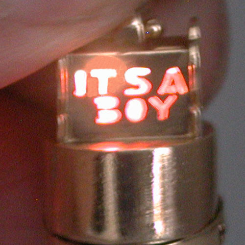 Rare 1960's It's a Boy Stork Baby 14K Gold Vintage Charm Lights Up Like Litacharm