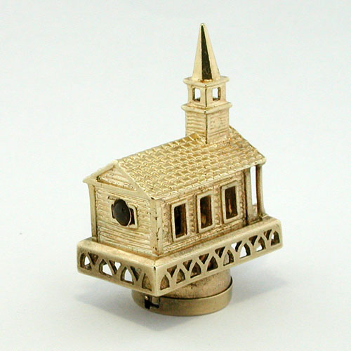 14K Gold Church Vintage Charm Lord's Prayer Inside Stanhope Lights Up Like Litacharm