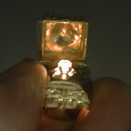 Rare 1960's Litacharm 14K Gold Engagement Diamond Ring Jewelry Box Vintage Charm