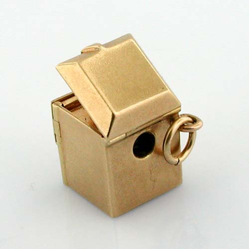 1950's Victrola Record Player Phonograph Stanhope Movable Vintage 14k Gold Charm 