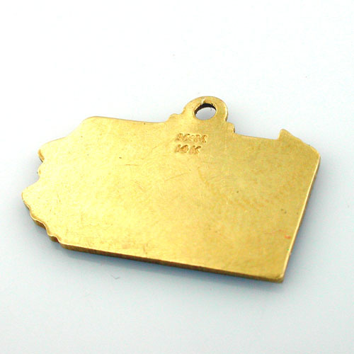 Map of Pennsylvania Vintage 14k Gold Charm