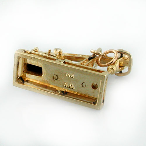 Movable 14k Gold Oil Derrick Rig Vintage Mechanical AC Charm