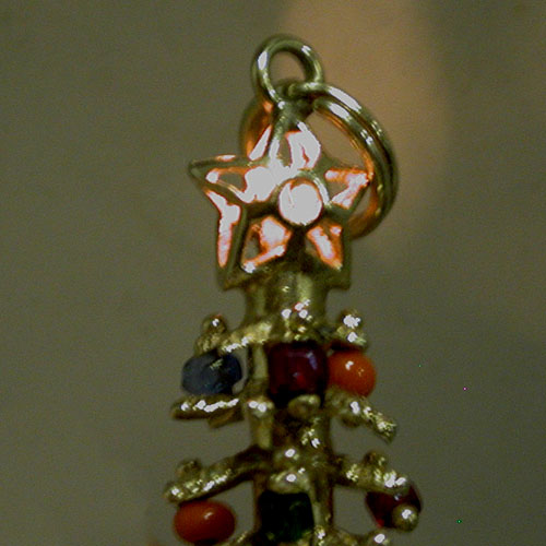 
Rare 1960's Christmas Tree 14K Gold Vintage AC Charm Lights Up Like Litacharm 