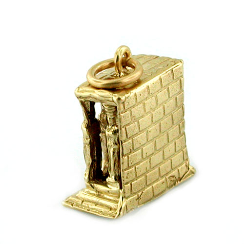 Greek Erechtheum Porch of Maiden Vintage 14k Gold Charm  