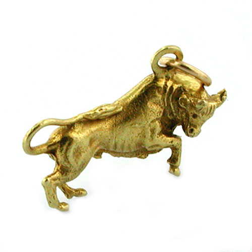 Toro Bull Fighting UNO.A.R Vintage 18K Gold Charm
