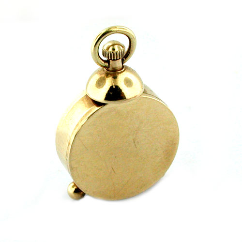 Wittnauer Vintage Miniature Working Alarm Clock 14K Gold Charm Pendant