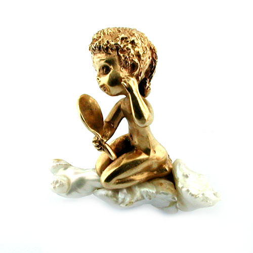 Vintage 1950's William Ruser 14K gold Monday's Child Brooch