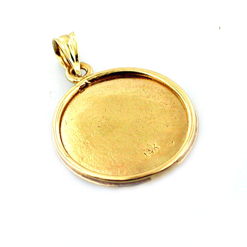 14k Gold Head of Medusa Enamel Charm Pendant