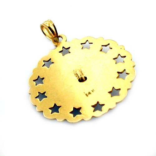 
14K Gold Fleur De Lis Vintage Pendant Charm
