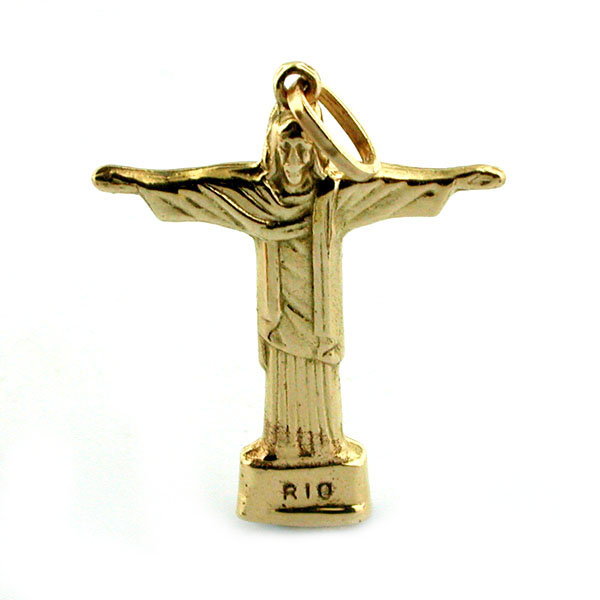 Christ The Redeemer Rio 14k Gold Charm Pendant