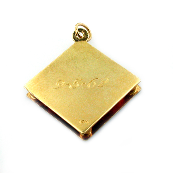 14K Gold A Date To Remember Vintage Charm Pendant