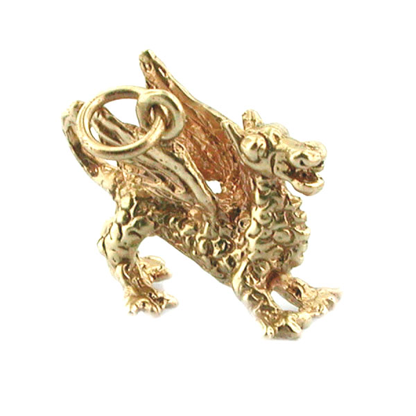 14k Gold Dragon Charm